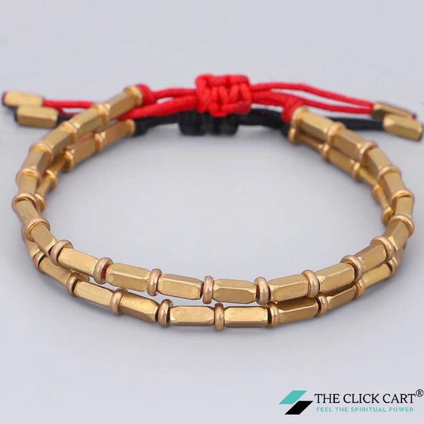 TCC™ Natural Tibetan Copper Long Bead Pair Good Luck Charm Bracelet